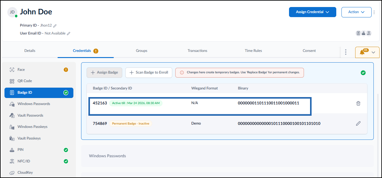 How to Assign Temporary Badge to a User... - screenshot 5