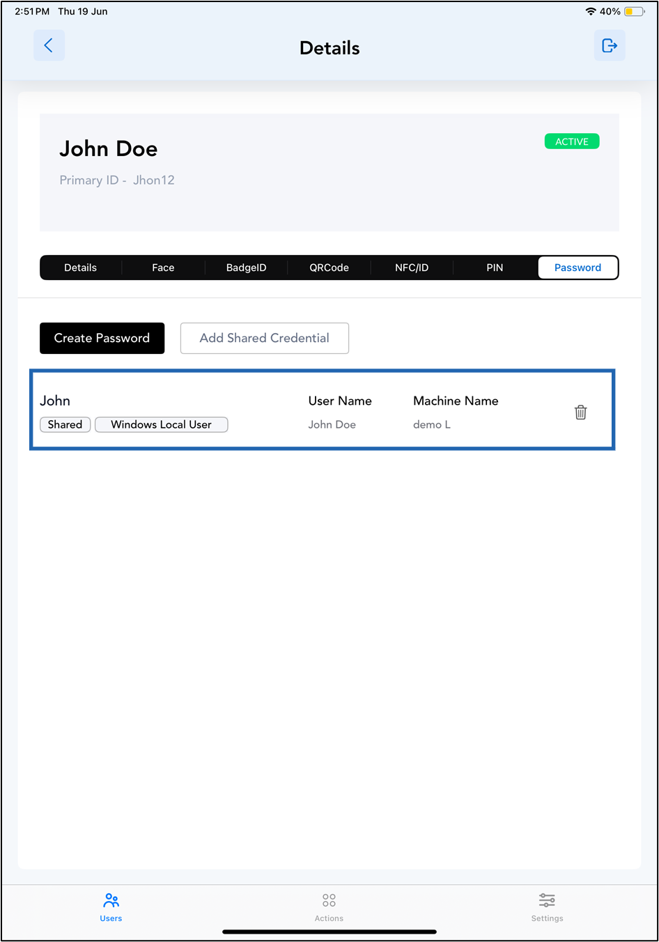 How to add Shared Credential to a User... - screenshot 8