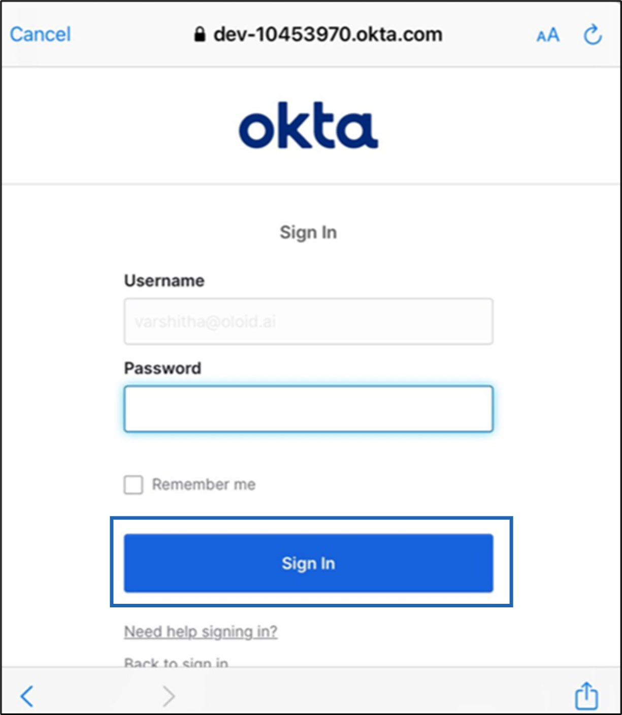 First Time Login Using Okta SSO - screenshot 9