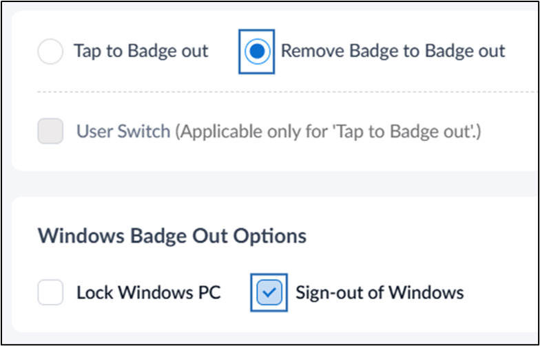 How to Configure Badge Out option - screenshot 9