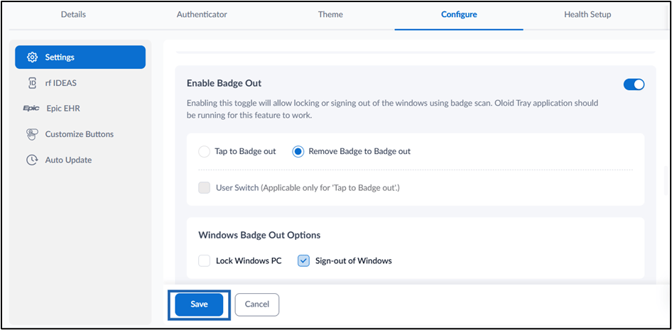 How to Configure Badge Out option - screenshot 11