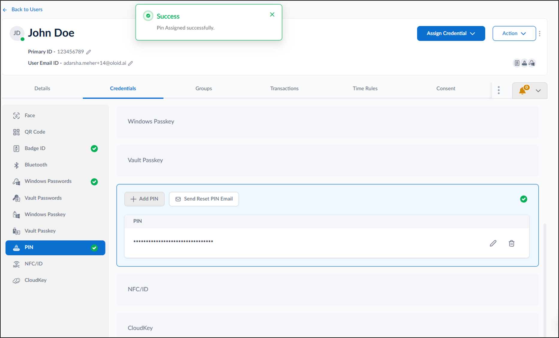 How to reset PIN for User in the Tenant... - screenshot 6