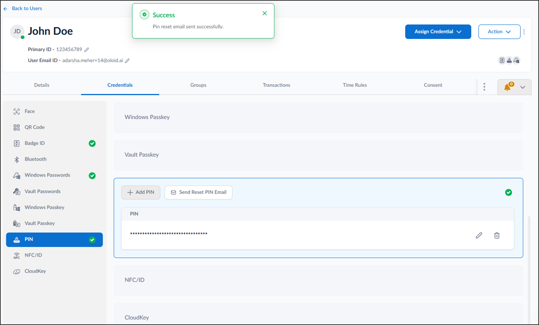 How to reset PIN for User in the Tenant... - screenshot 9