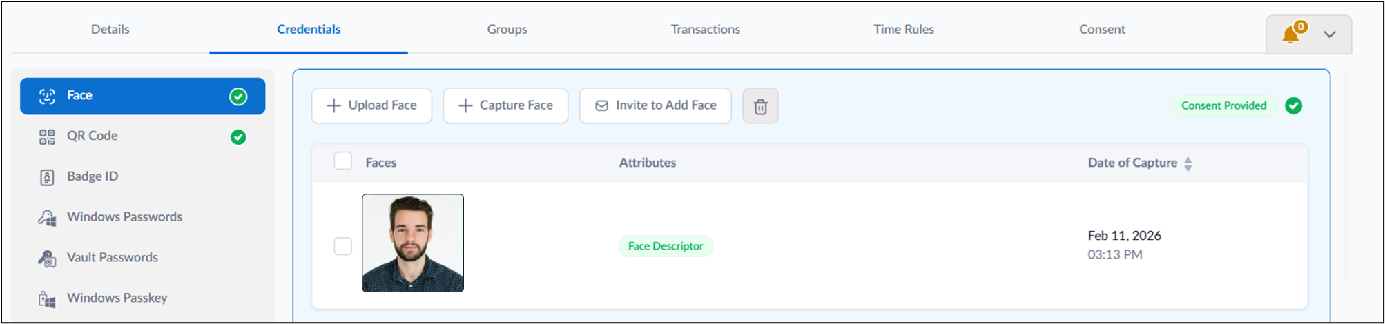 How to Add face using Capture Face - screenshot 6