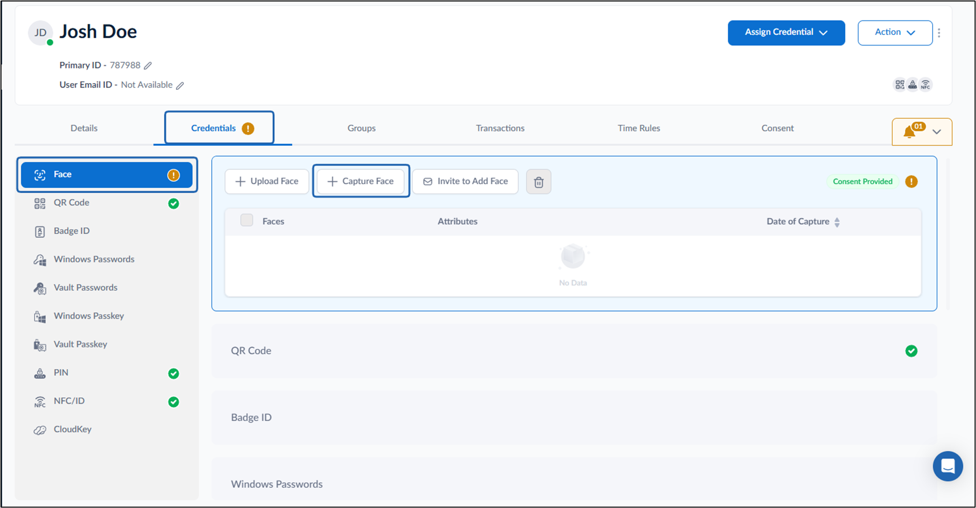 How to Add face using Capture Face - screenshot 3