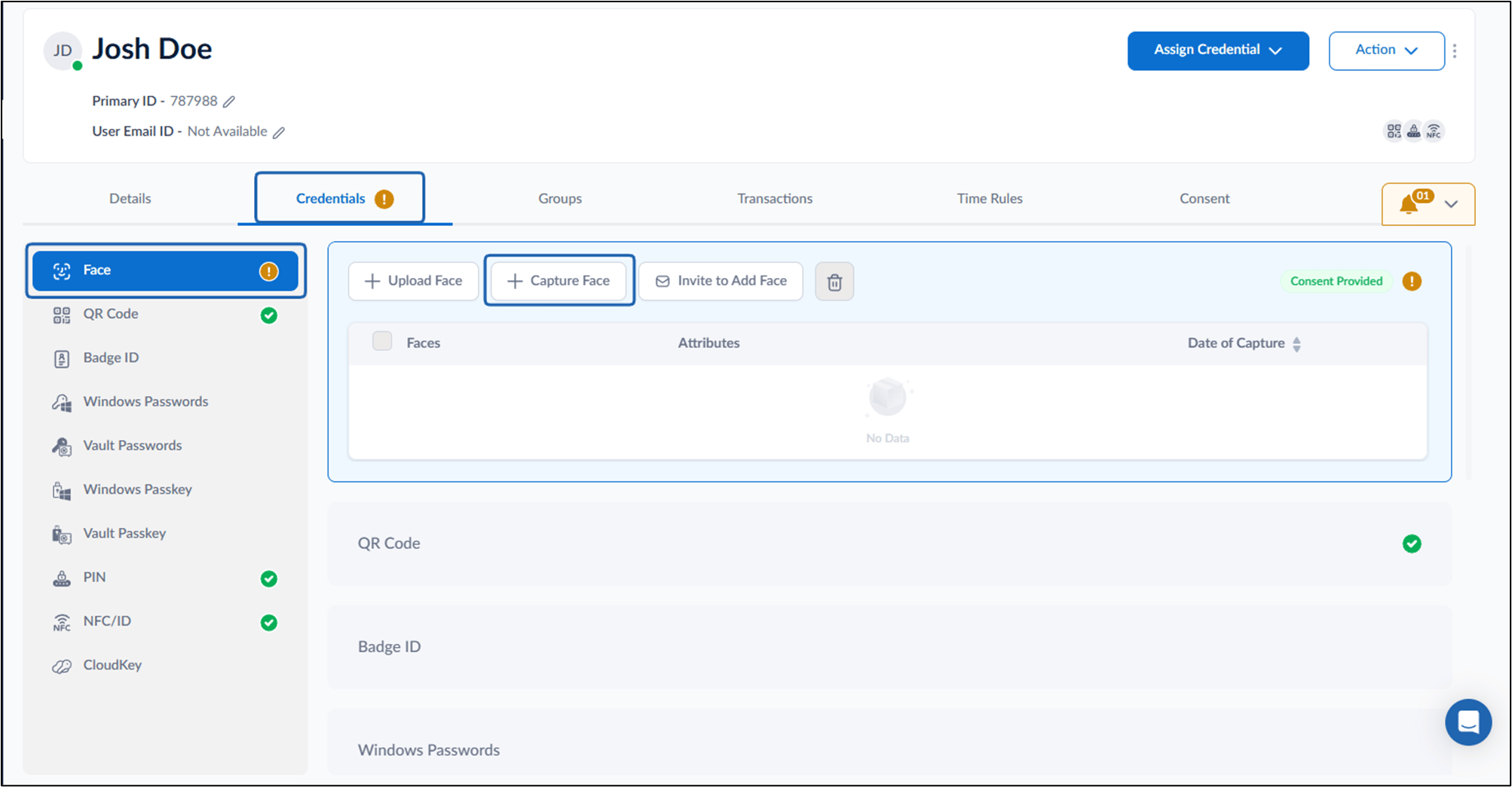 How to Add face using Capture Face - screenshot 3