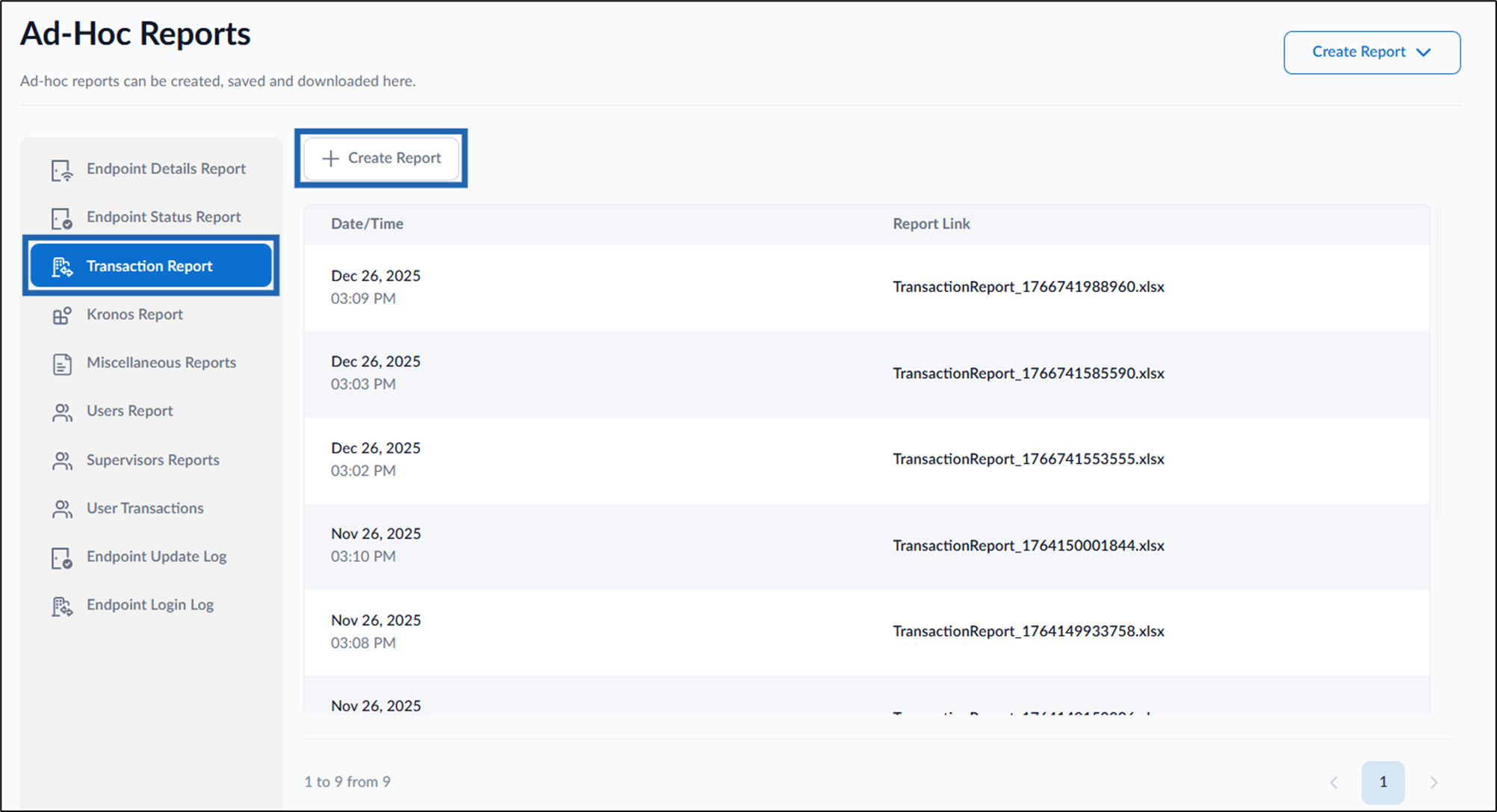 How to create transaction Ad-Hoc report - screenshot 3