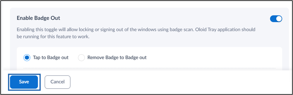 How to Configure Badge Out option - screenshot 5