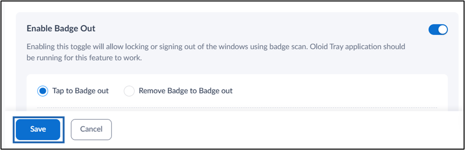 How to Configure Badge Out option - screenshot 5