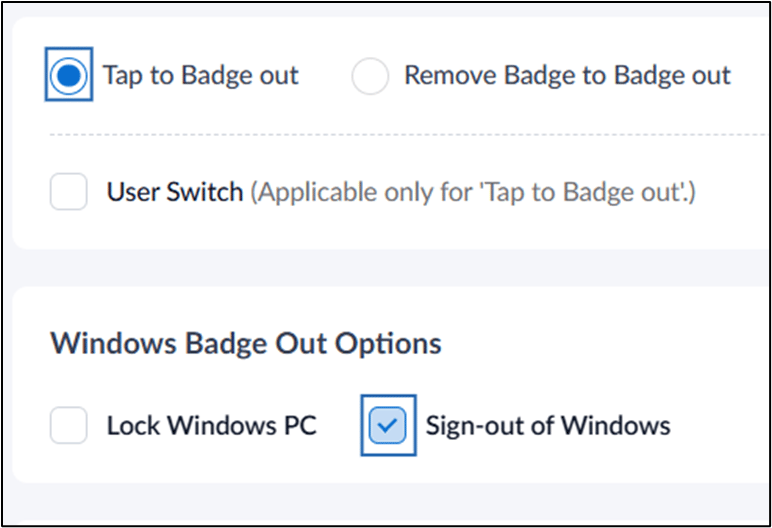 How to Configure Badge Out option - screenshot 8