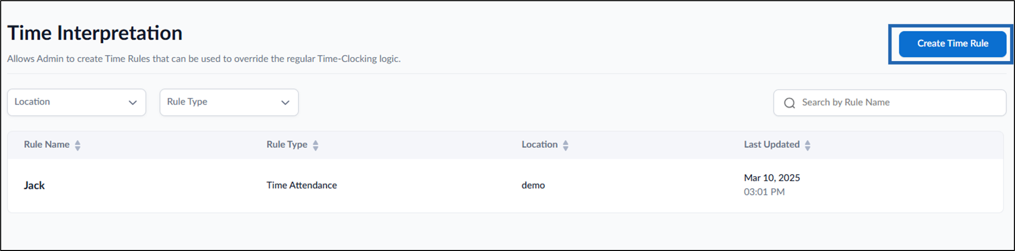 How to create Time Rule - screenshot 2
