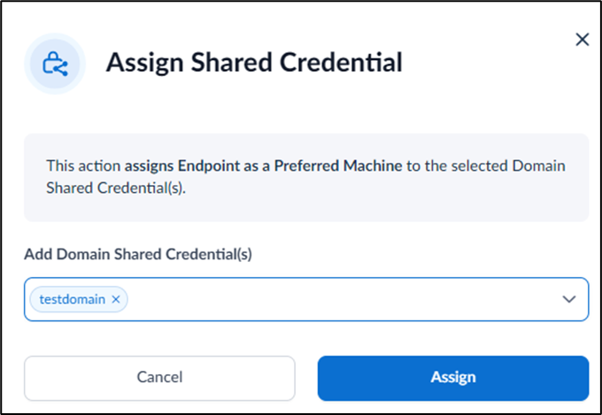 How to assign shared credentials to an... - screenshot 5