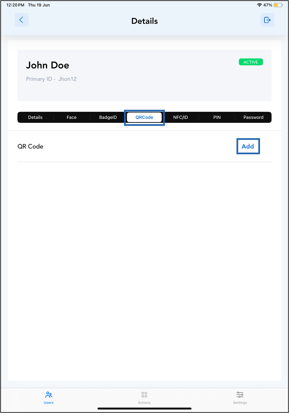 Oloid Connect - Add QR Code - screenshot 5