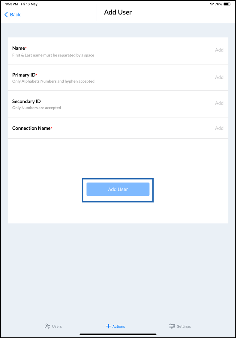 Oloid Verify - Add User - screenshot 4