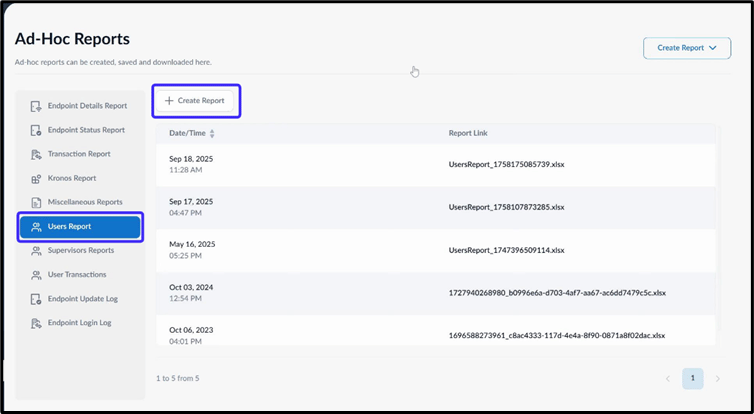 How to create and download Users Report - screenshot 3