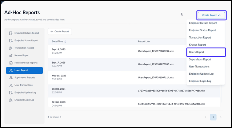 How to create and download Users Report - screenshot 4