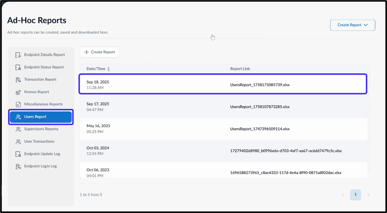 How to create and download Users Report - screenshot 6