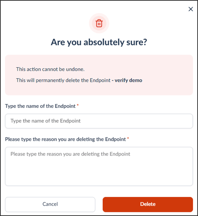 How to delete endpoint - screenshot 4