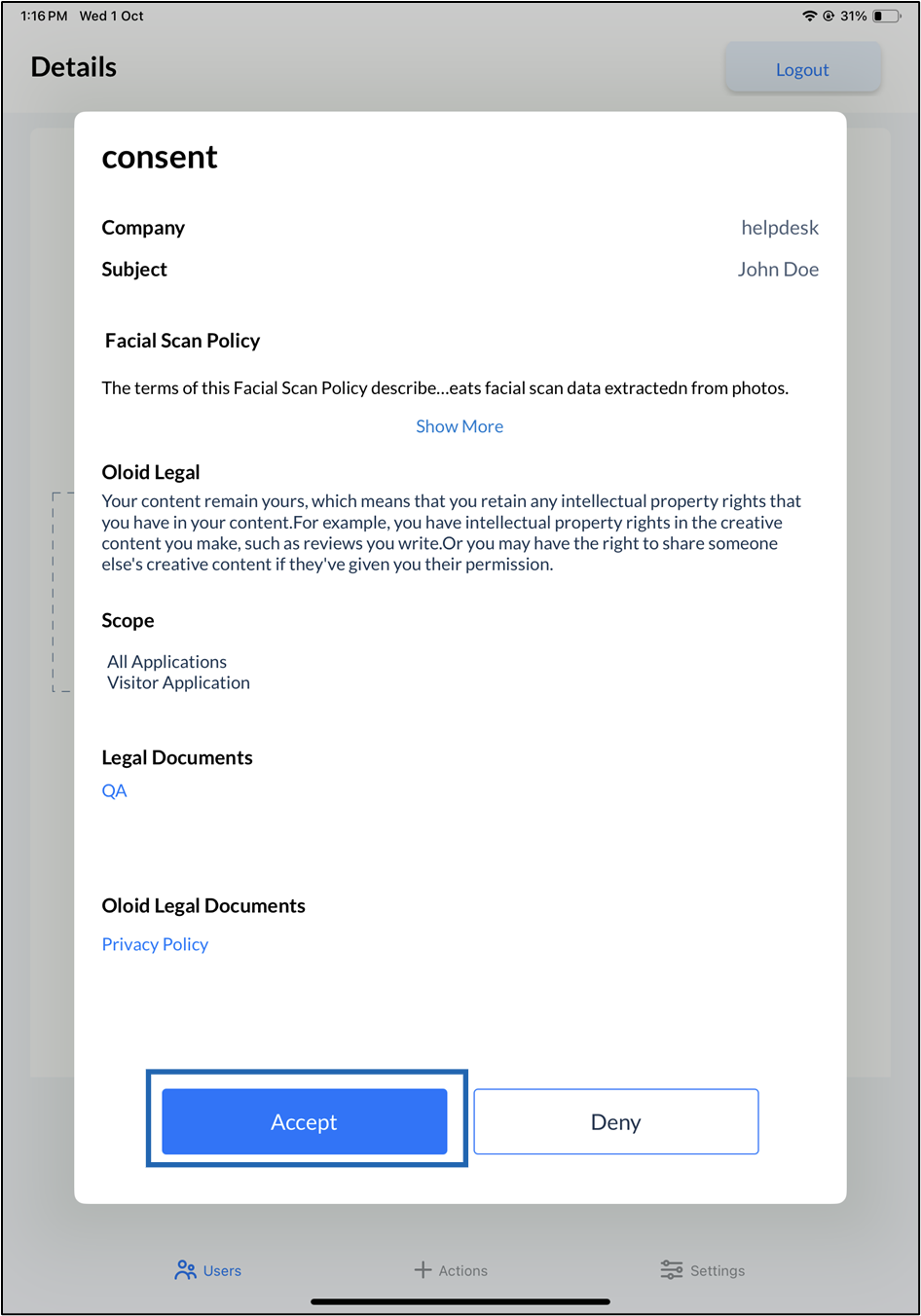 Oloid Verify - Add Faces - screenshot 5
