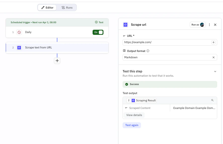Placeholder: Sortie de test Relay et flux de publication