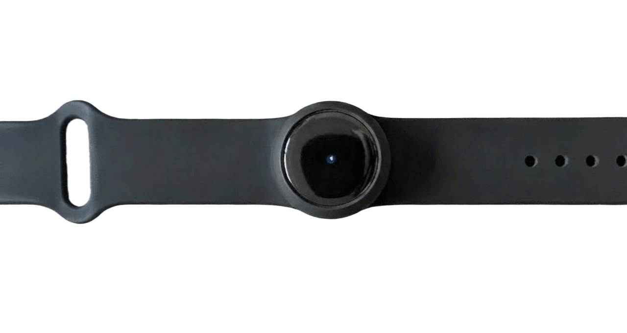 Final product of the painted OMI device with a watch band