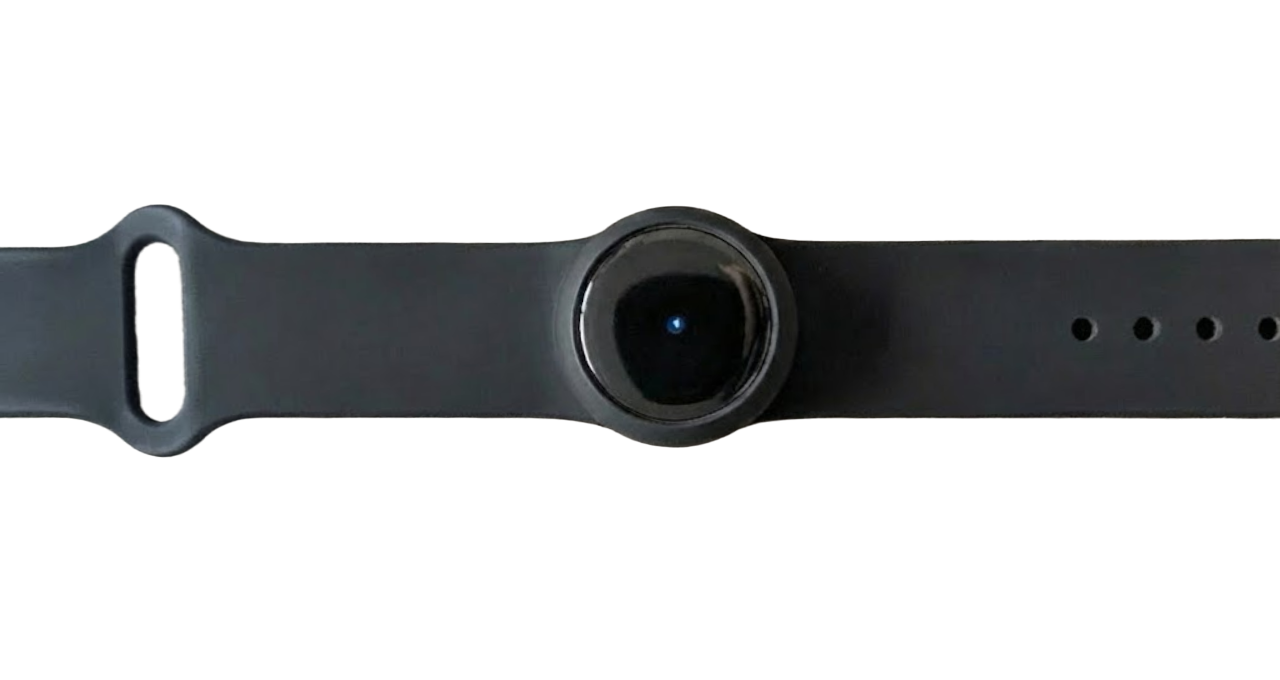 Final product of the painted OMI device with a watch band