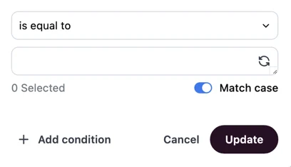 Filter dialog