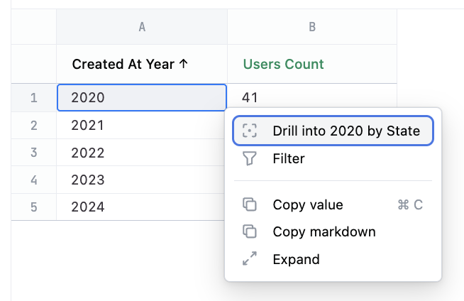 Dimension drill example