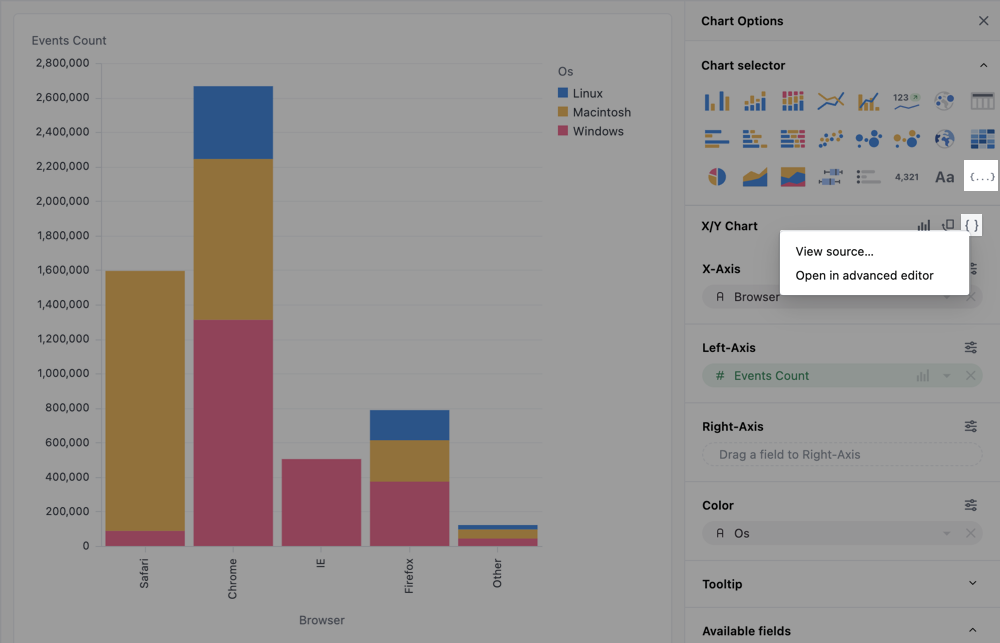 screenshot of the View Source menu