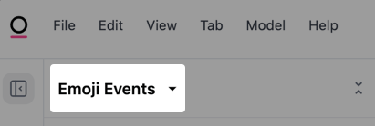 Highlighted topic switcher in an Omni workbook