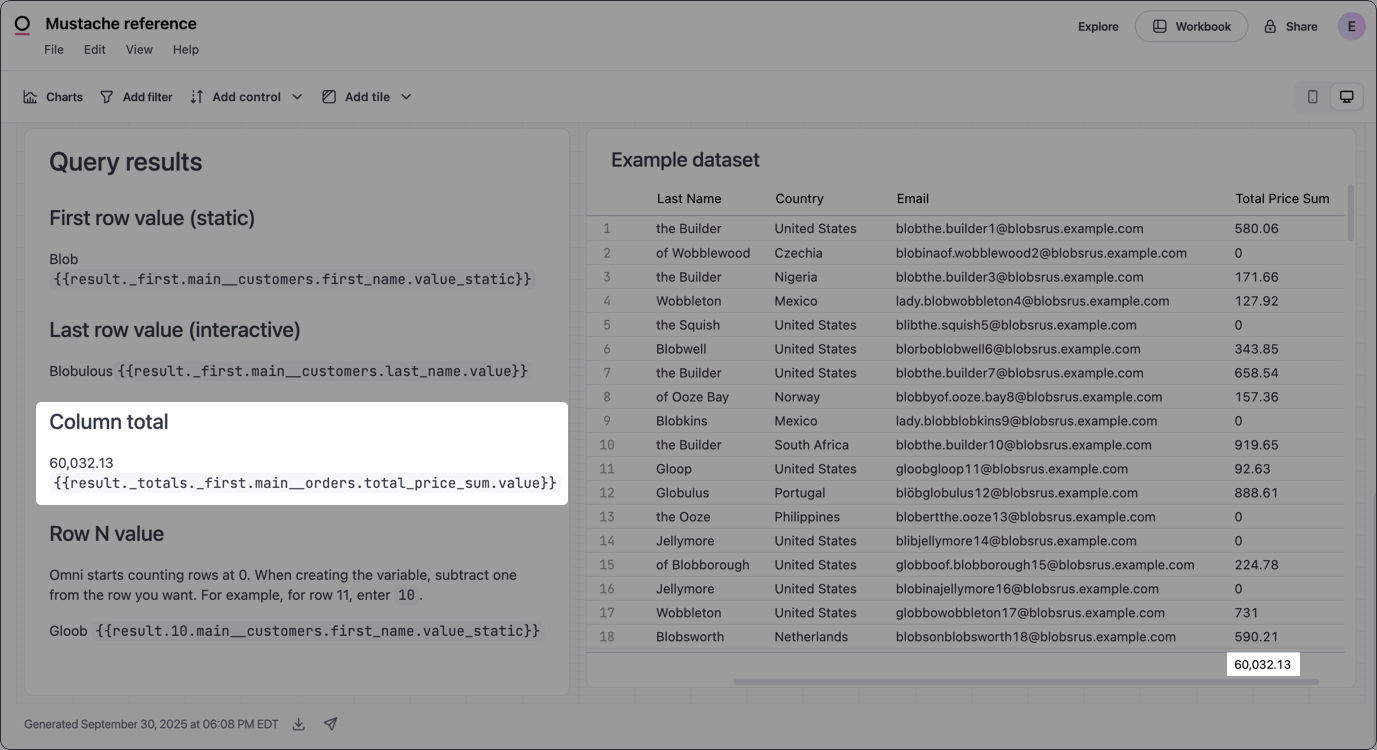 Example filter label