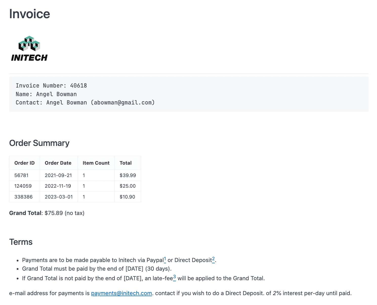 Invoice Accuracy Report Example Invoice report - Omni Docs