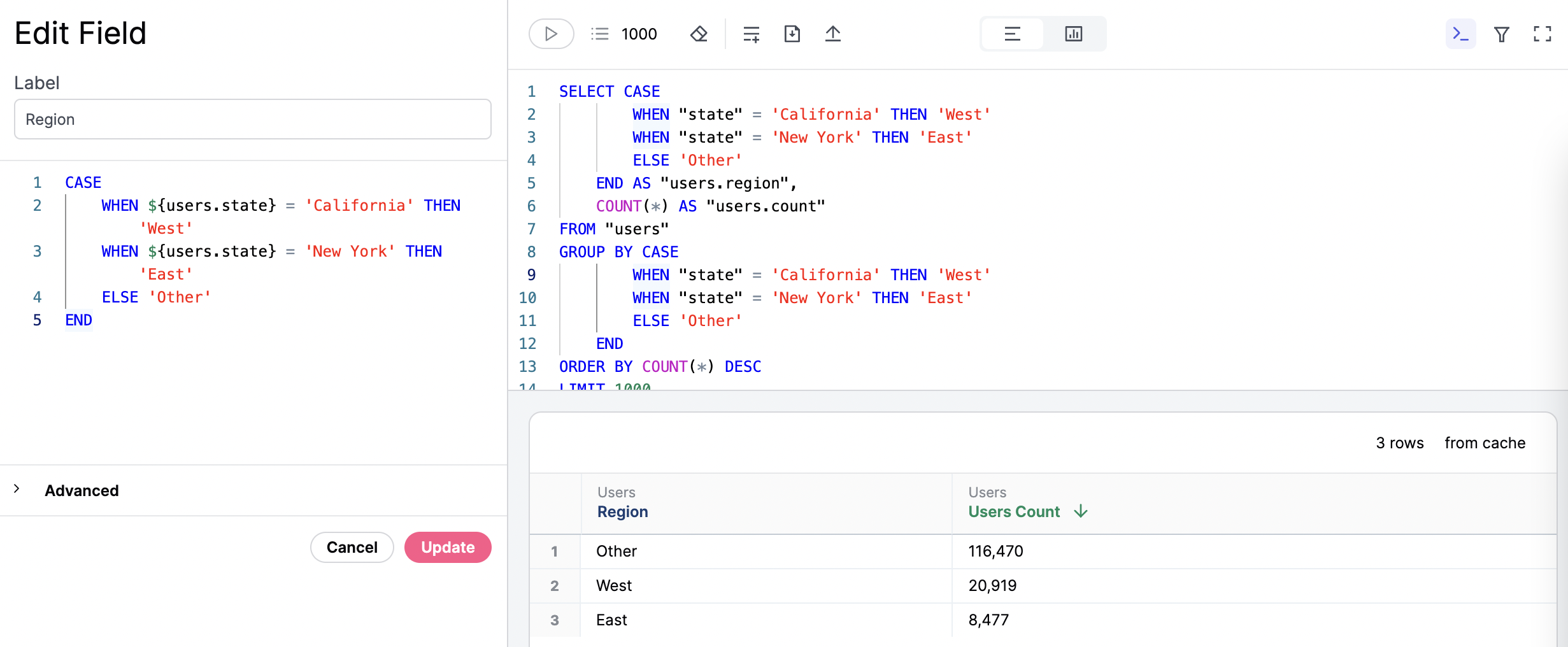 Creating custom fields in Omni workbooks - Omni Docs