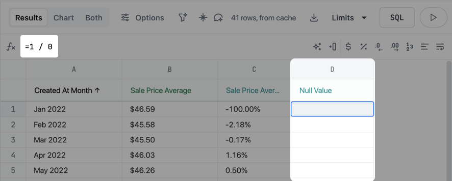 Using Excel-style functions to create table calculations - Omni Docs