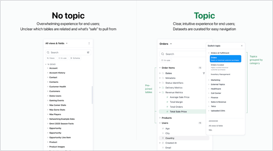 Curating datasets with topics - Omni Docs