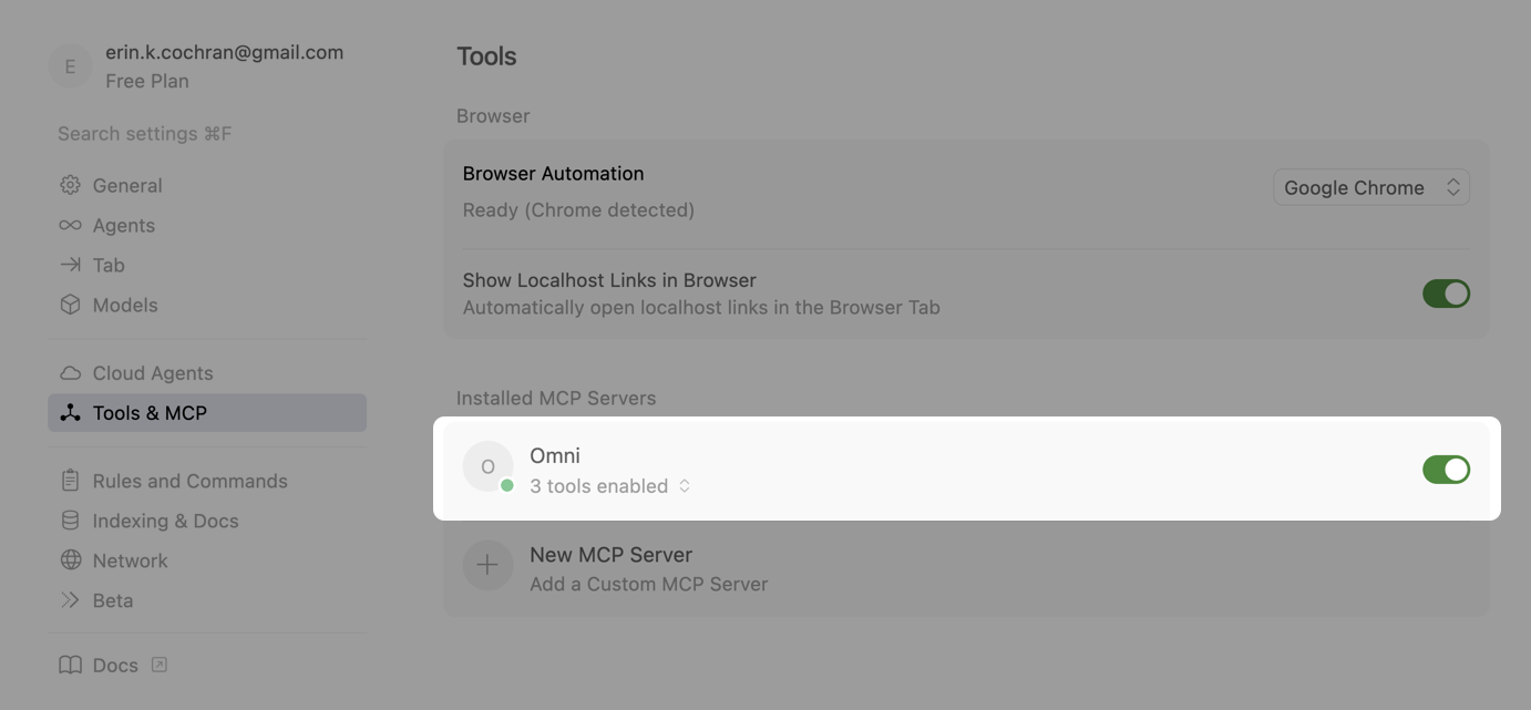 Cursor MCP Server status