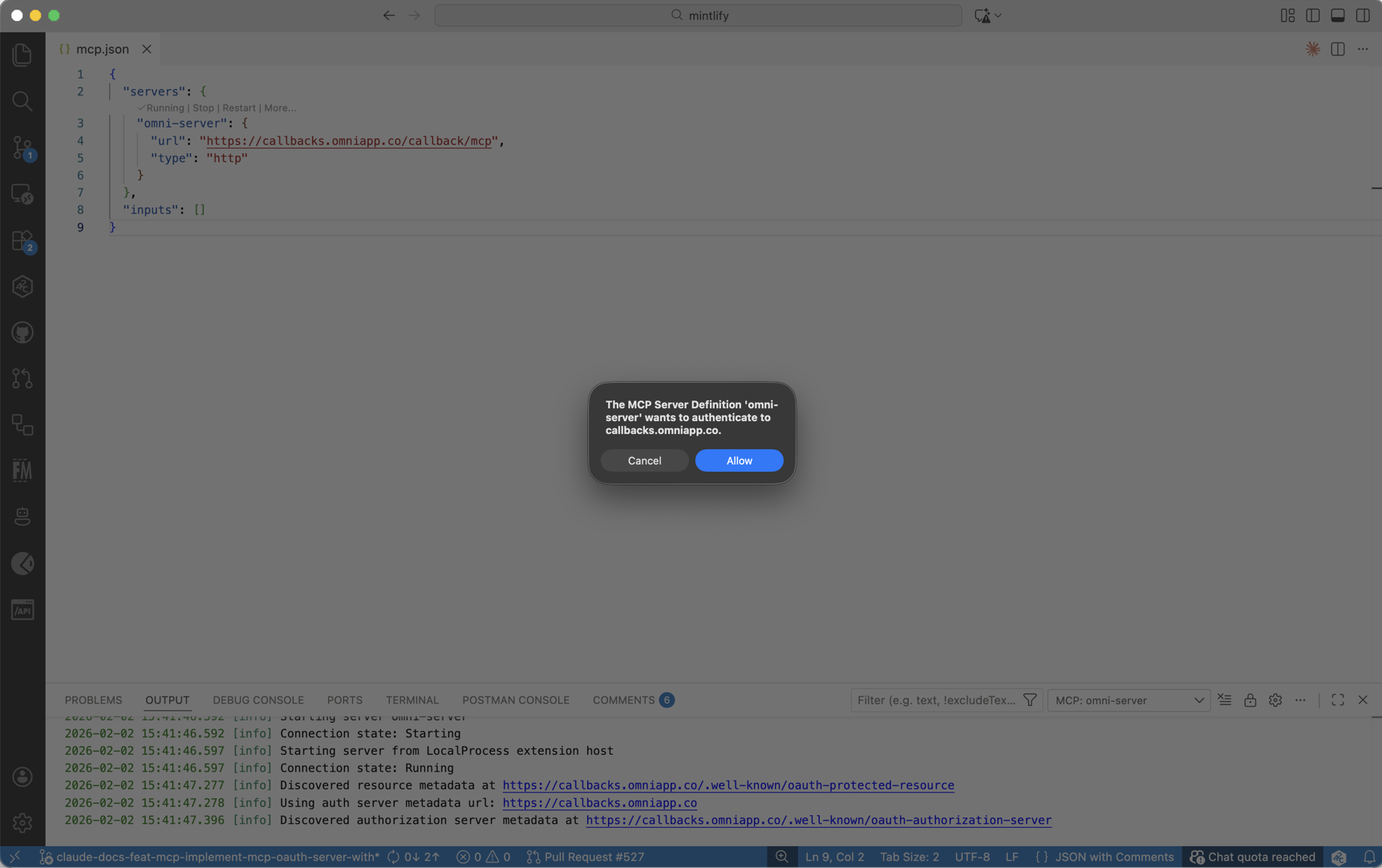 Using the MCP Server in Visual Studio Code - Omni Docs