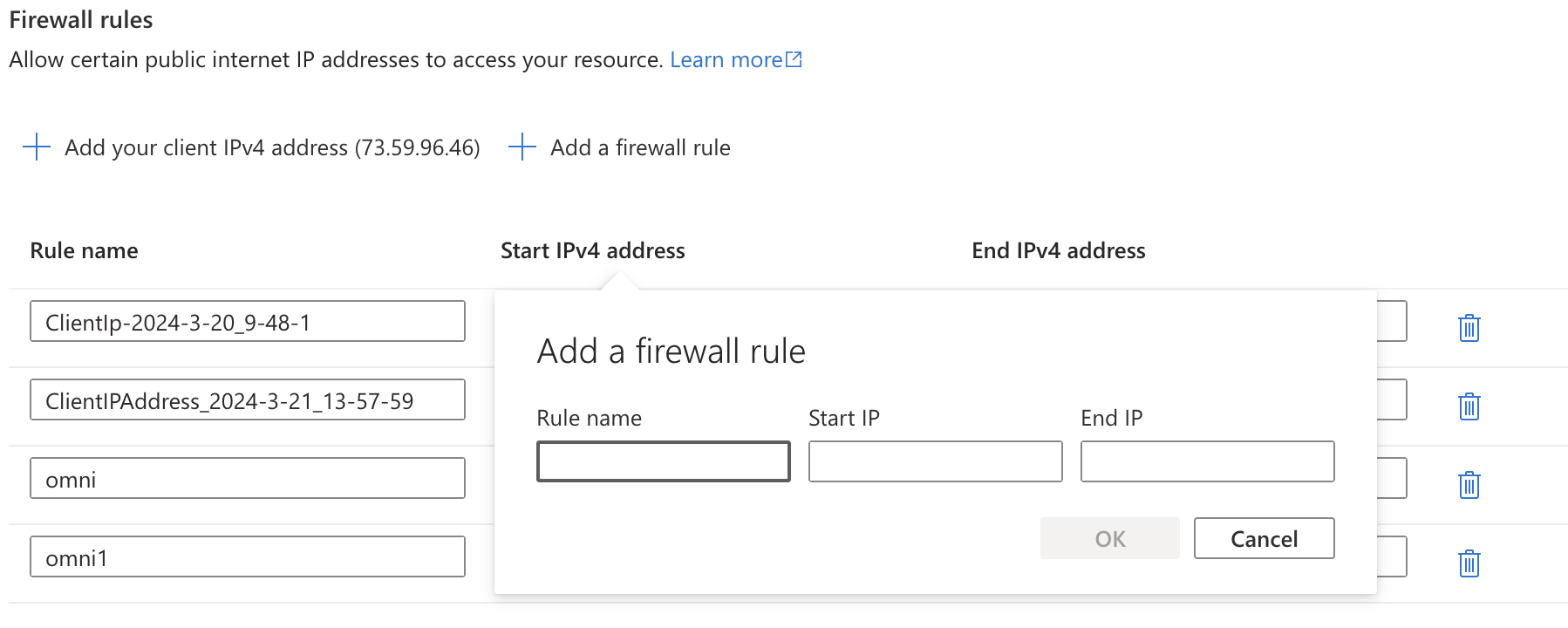 Firewall rule input