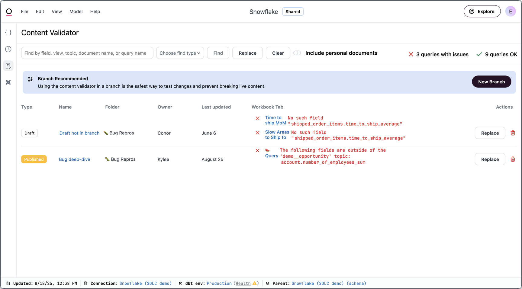 Managing your models - Omni Docs
