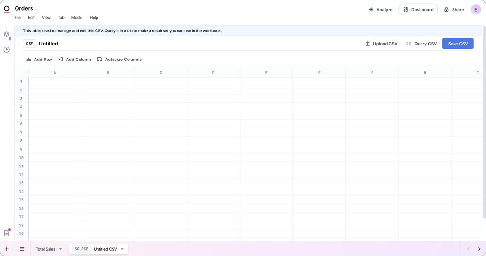Uploading CSVs with data input tables - Omni Docs