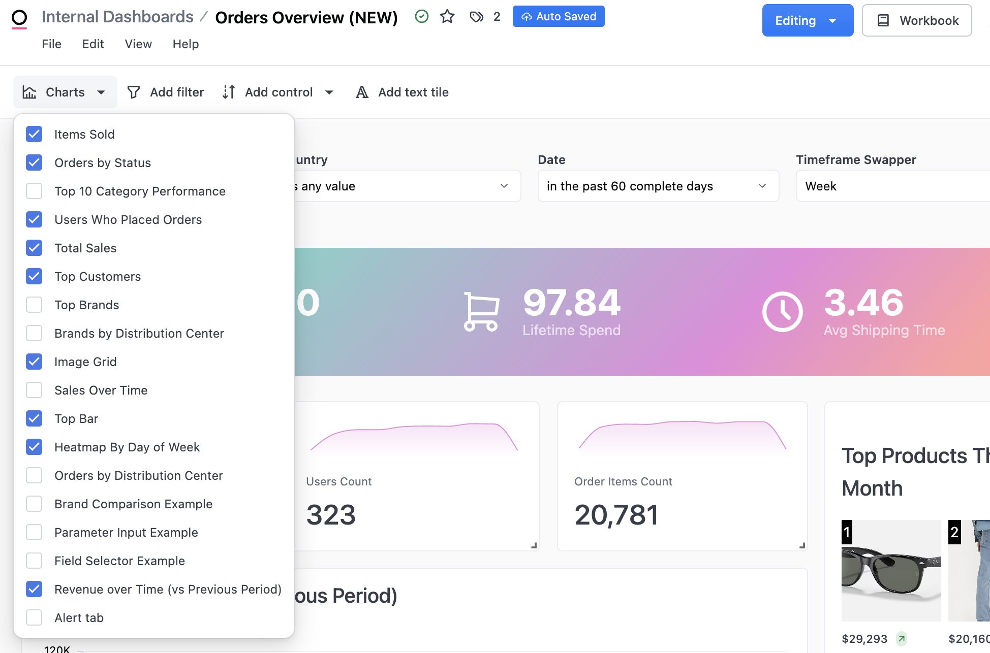 Working with dashboard charts - Omni Docs