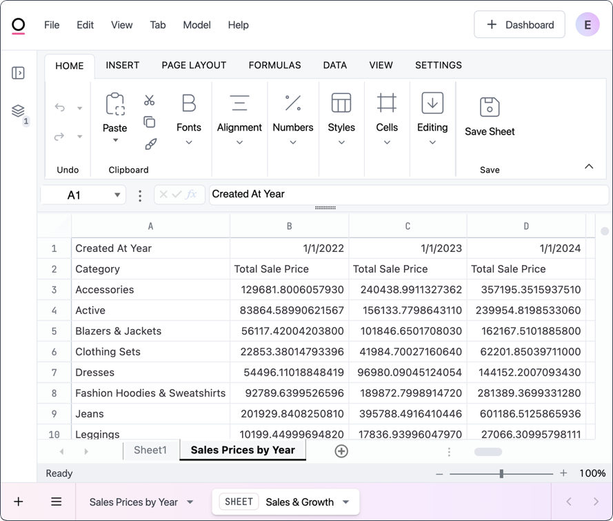 Formatting & analyzing data with spreadsheet tabs - Omni Docs