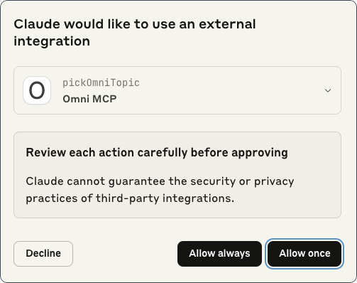 Claude Desktop MCP approval prompt