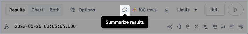 Summarize results button