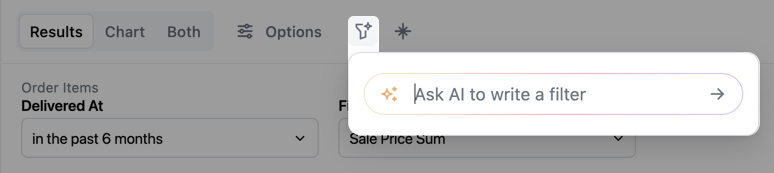 Workbook AI filter button