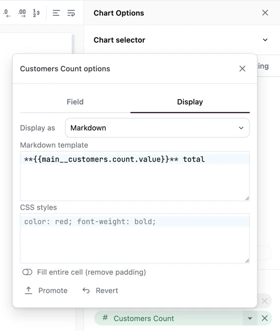 Display tab for a Markdown field