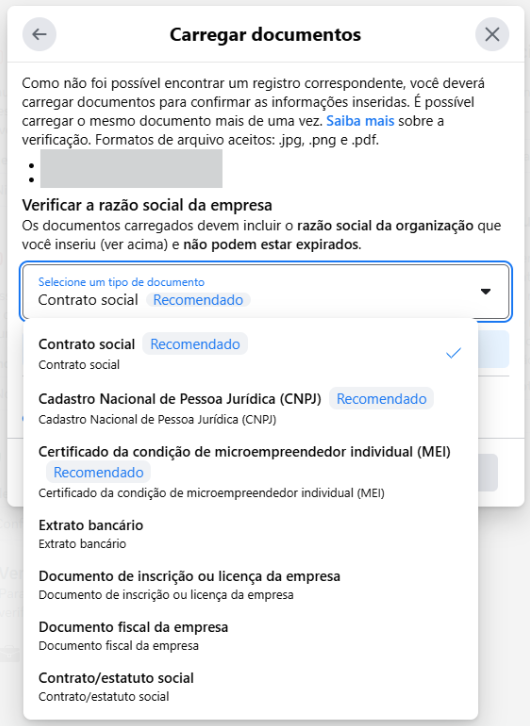 Upload business documents