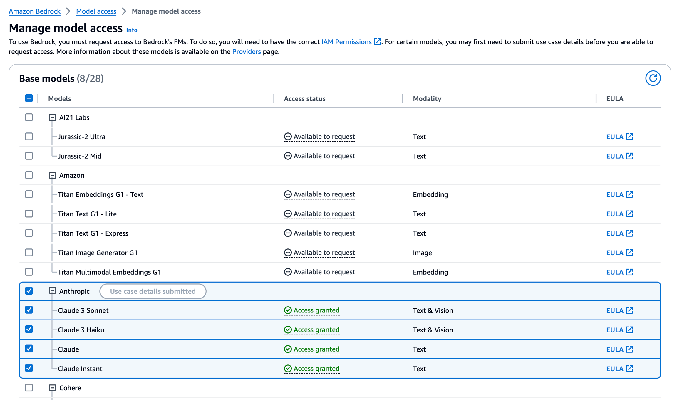 Bedrock Model Access