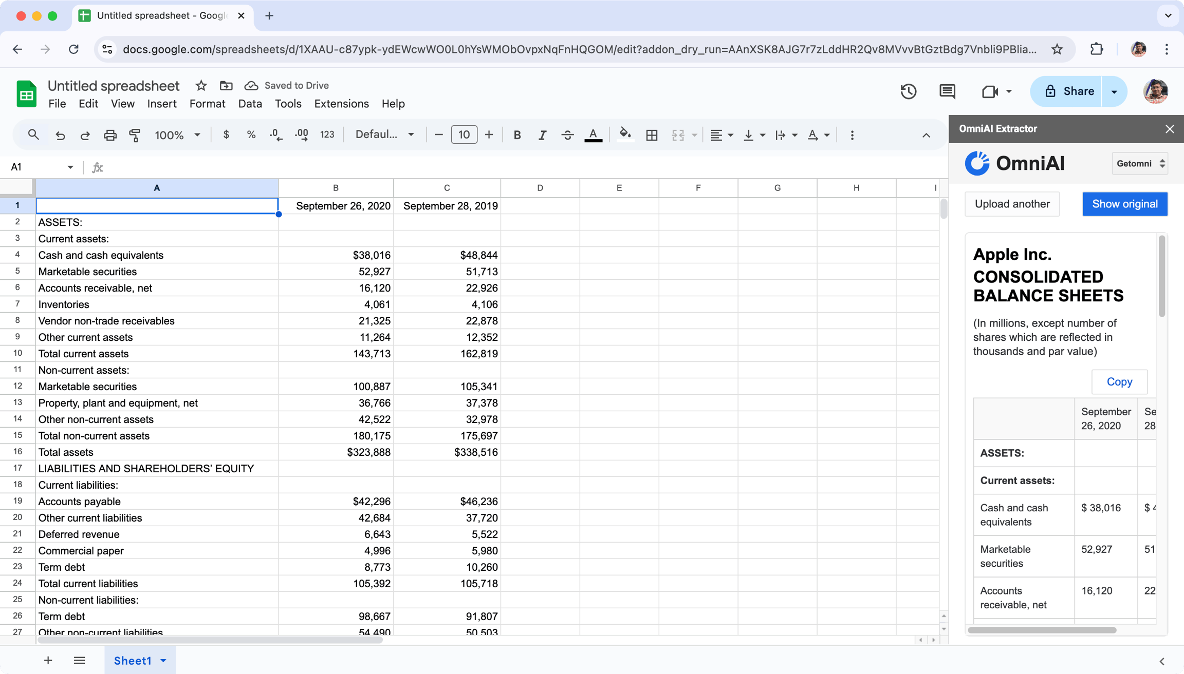 Google Sheet Add-on Extract Data
