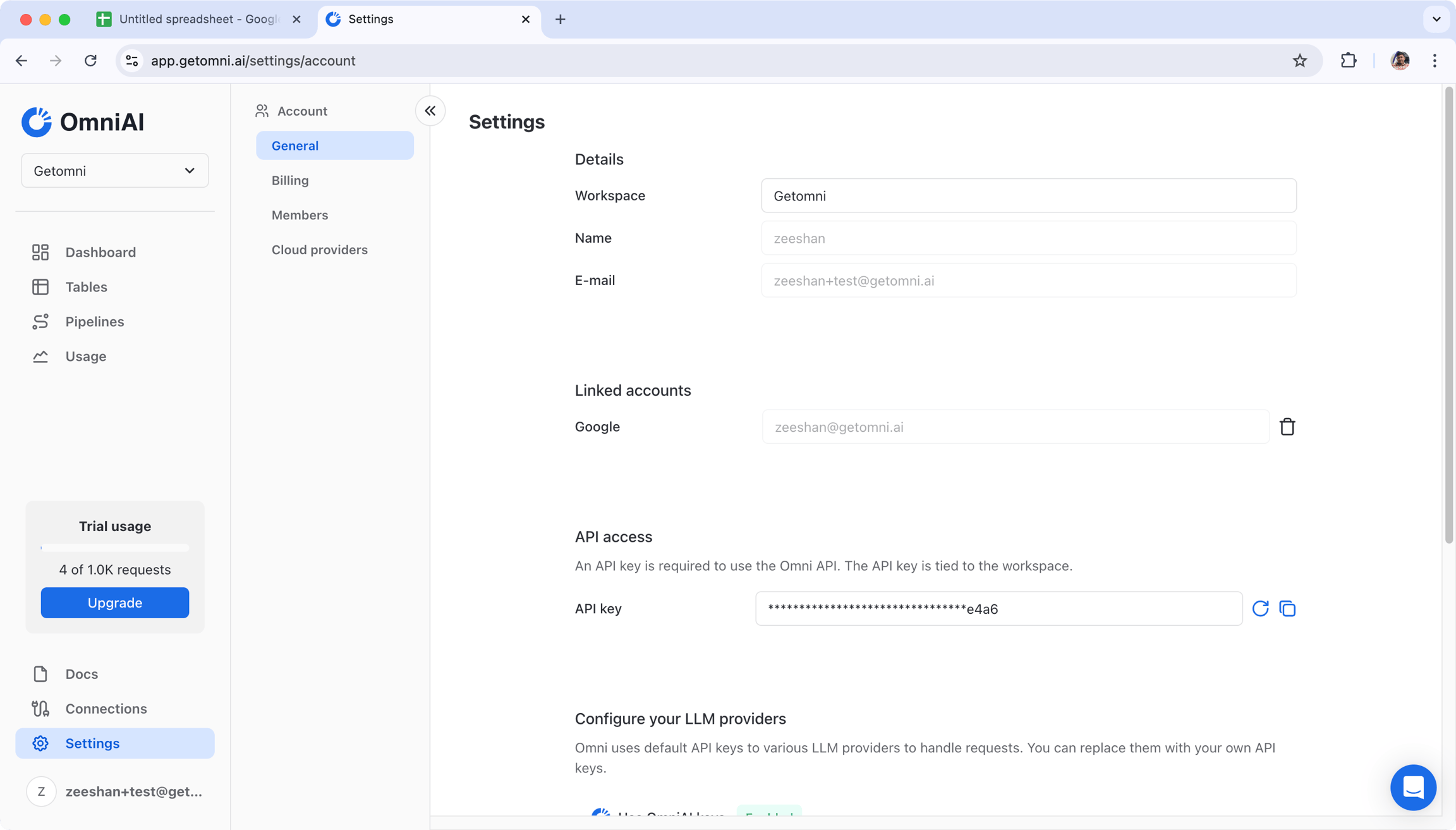 Google Sheet Add-on Link to OmniAI